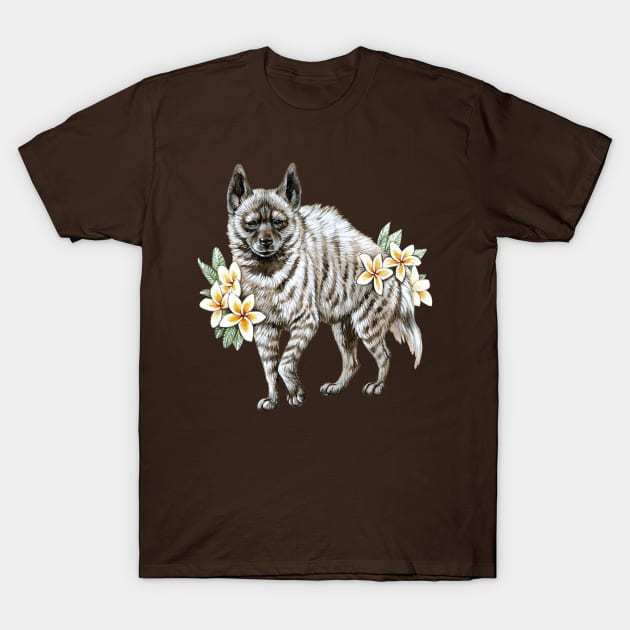 Striped Hyena with Frangipanis T-Shirt by Pip Tacla